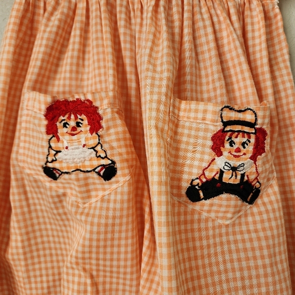 VINTAGE x 1970s Raggedy Ann Little Girls dress in orange - Picture 5 of 8